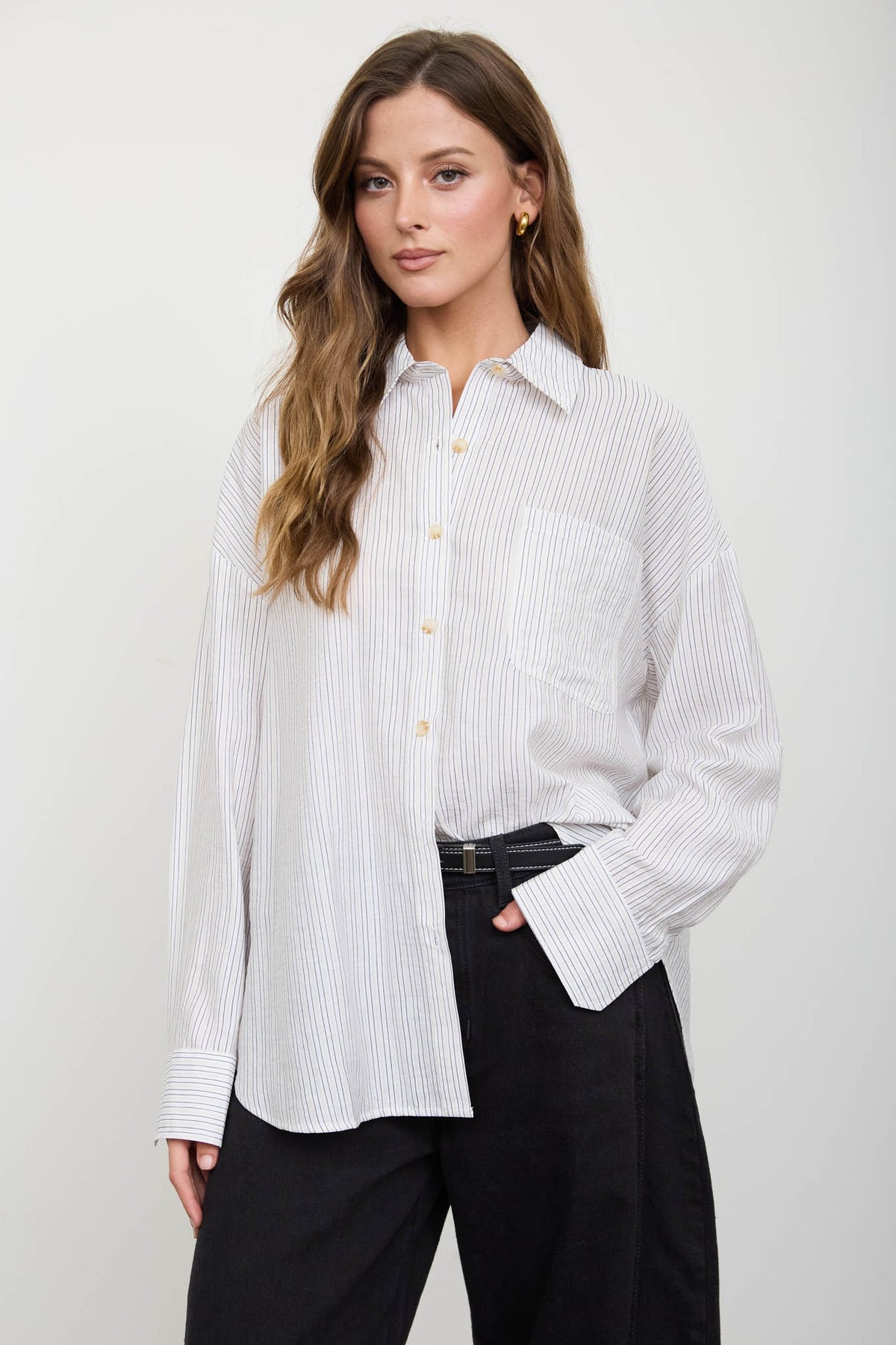 Pinstripe Button Down Shirt