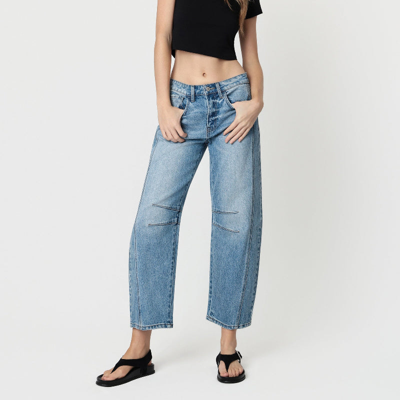 VERVET High Rise Barrel Jeans