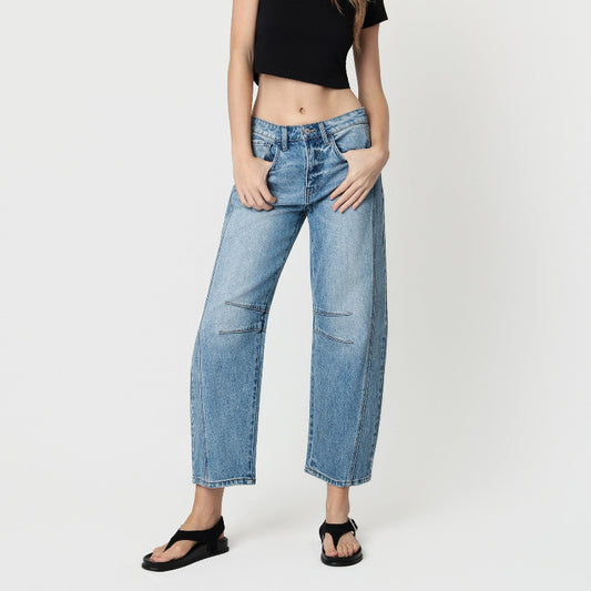 VERVET High Rise Barrel Jeans
