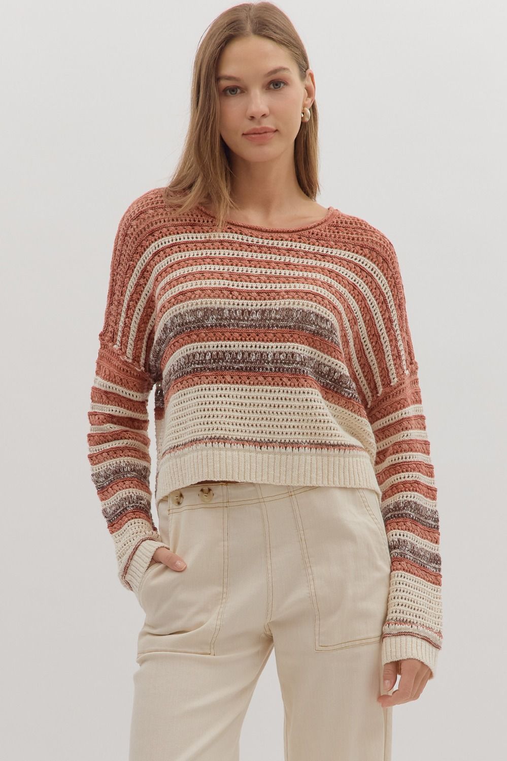 Brick Striped Long Sleeve Sweater