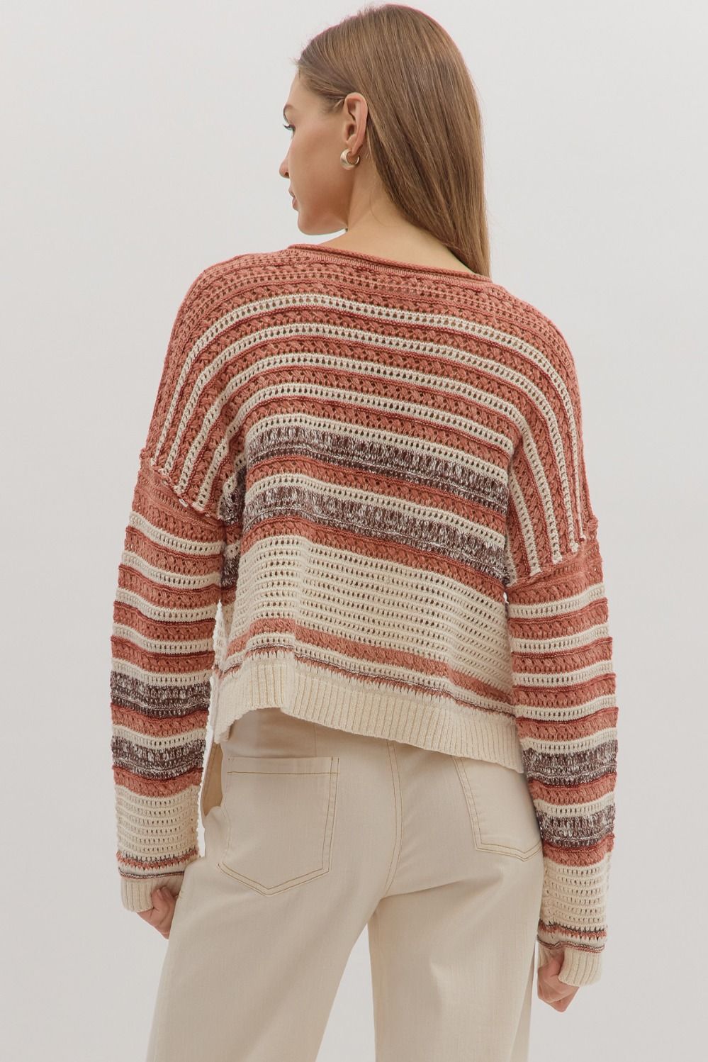 Brick Striped Long Sleeve Sweater