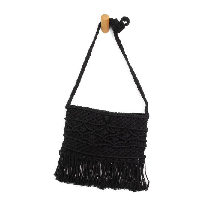 Maeve Macrame Crossbody with Fringe