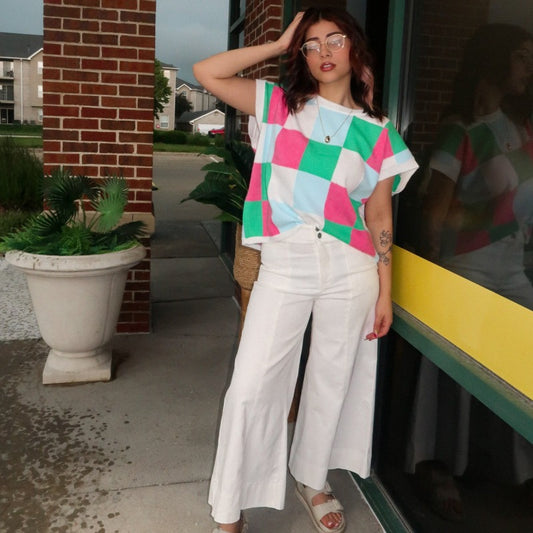 Multi-Color-Block Sweater Vest