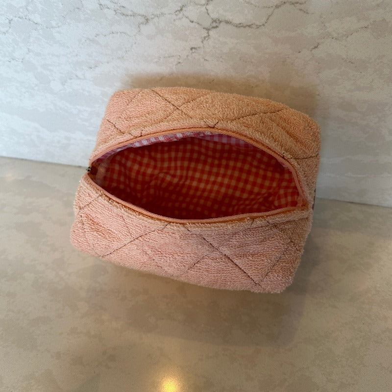 Terry Quilted Fabric Make Up Bag